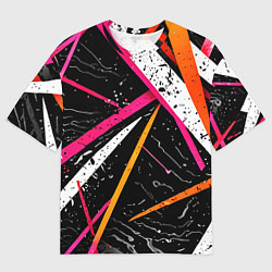 Мужская футболка оверсайз Разноцветные праздничные линии