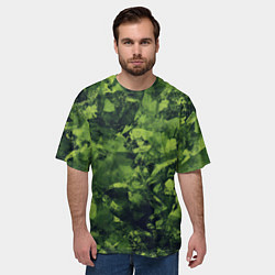 Футболка оверсайз мужская Камуфляж армейский зеленый, цвет: 3D-принт — фото 2