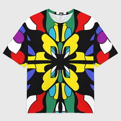 Футболка оверсайз мужская Яркий калейдоскоп, цвет: 3D-принт