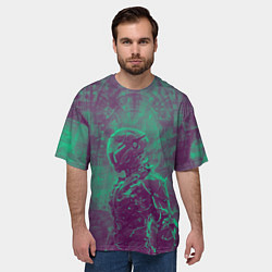 Футболка оверсайз мужская Киборг в пурпурных тонах, цвет: 3D-принт — фото 2