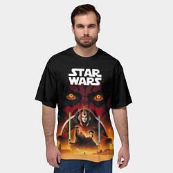 Футболка оверсайз мужская Звездные войны - Скрытая угроза, цвет: 3D-принт — фото 2