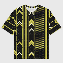 Мужская футболка оверсайз Закулисье классика на чёрном фоне