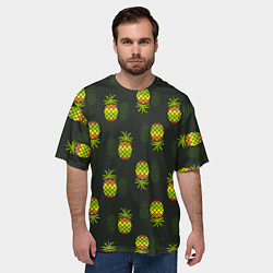 Футболка оверсайз мужская Ананасовый паттерн, цвет: 3D-принт — фото 2