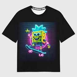 Мужская футболка оверсайз Sponge Bob on a skateboard - ai art fantasy