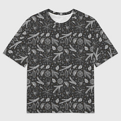 Мужская футболка оверсайз Новогодние зимние украшения