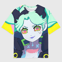 Футболка оверсайз мужская Ребекка - киберпанк, цвет: 3D-принт