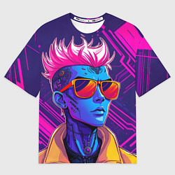 Футболка оверсайз мужская Неоновый панк, цвет: 3D-принт