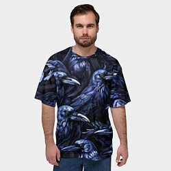 Футболка оверсайз мужская Черные вороны, цвет: 3D-принт — фото 2