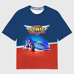 Футболка оверсайз мужская Hedgehog - Sonic racing team, цвет: 3D-принт