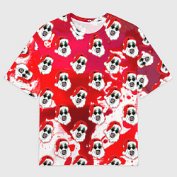 Мужская футболка оверсайз Funny Santa clown Art in blood