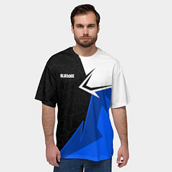 Футболка оверсайз мужская Блюлок - бело-синей спорт, цвет: 3D-принт — фото 2