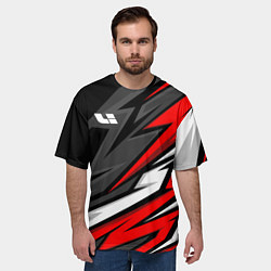 Футболка оверсайз мужская Lixiang - красный спортивный, цвет: 3D-принт — фото 2