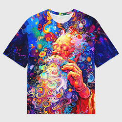 Футболка оверсайз мужская Santa Claus: pop-art modern pointillism, цвет: 3D-принт