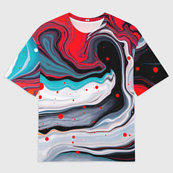 Мужская футболка оверсайз Флюид арт абстракция
