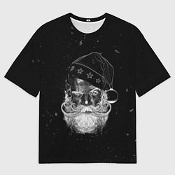 Футболка оверсайз мужская Санта клаус злой хипстер, цвет: 3D-принт