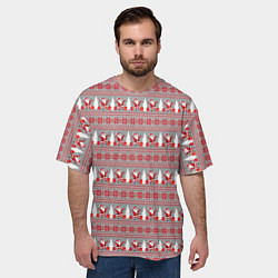 Футболка оверсайз мужская Рождественский паттерн, цвет: 3D-принт — фото 2