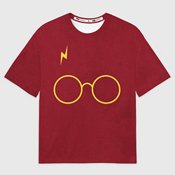 Мужская футболка оверсайз Очки и молния