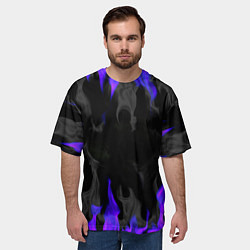 Футболка оверсайз мужская Неоновый огонь и дым, цвет: 3D-принт — фото 2