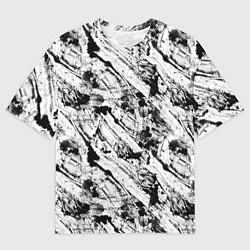 Мужская футболка оверсайз Гранж текстура отпечатки краски