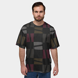Футболка оверсайз мужская Геометрические фигуры из полос, цвет: 3D-принт — фото 2