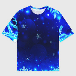 Футболка оверсайз мужская Снежный узор, цвет: 3D-принт