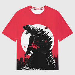 Футболка оверсайз мужская Godzilla destroys the city, цвет: 3D-принт