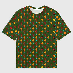 Мужская футболка оверсайз Праздничные леденцы