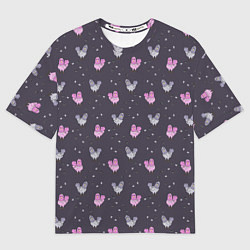 Мужская футболка оверсайз Голуби и семечки на темном