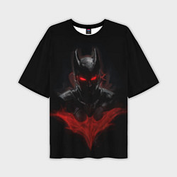 Мужская футболка оверсайз Neon Batman in the dark