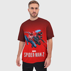 Футболка оверсайз мужская Два паука Marvel spider man 2, цвет: 3D-принт — фото 2