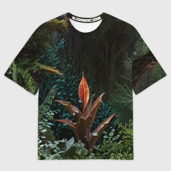 Футболка оверсайз мужская Объемные растения, цвет: 3D-принт