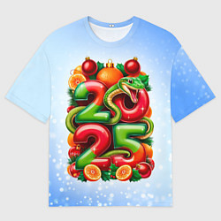 Мужская футболка оверсайз Змеи к нам приходят 2025