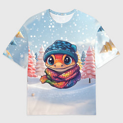 Футболка оверсайз мужская Маленькая милая змейка 2025, цвет: 3D-принт