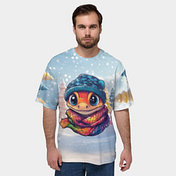 Футболка оверсайз мужская Маленькая милая змейка 2025, цвет: 3D-принт — фото 2