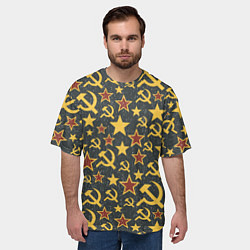 Футболка оверсайз мужская Серп и Молот - СССР, цвет: 3D-принт — фото 2