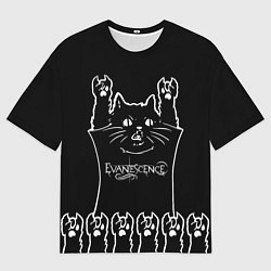 Футболка оверсайз мужская Evanescence: cat rock, цвет: 3D-принт