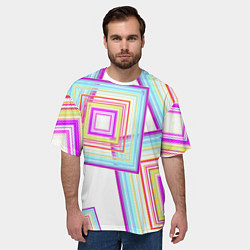 Футболка оверсайз мужская Абстрактные квадраты, цвет: 3D-принт — фото 2