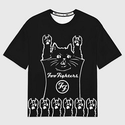 Футболка оверсайз мужская Foo Fighters: cat rock, цвет: 3D-принт