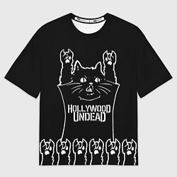 Футболка оверсайз мужская Hollywood Undead: cat rock, цвет: 3D-принт