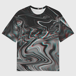 Мужская футболка оверсайз Градиентный glitch