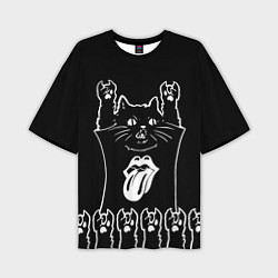 Футболка оверсайз мужская Rolling Stones: cat rock, цвет: 3D-принт