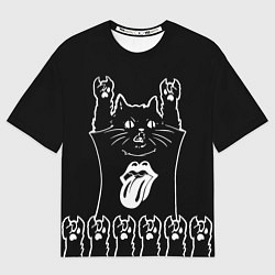 Футболка оверсайз мужская Rolling Stones: cat rock, цвет: 3D-принт