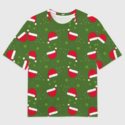 Мужская футболка оверсайз Шапка Санты