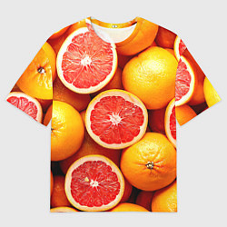 Мужская футболка оверсайз Грейпфруты