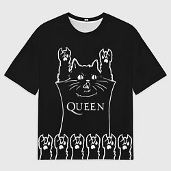 Футболка оверсайз мужская Queen: cat rock, цвет: 3D-принт