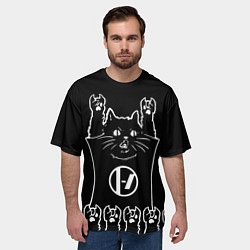 Футболка оверсайз мужская Twenty one pilots: cat rock, цвет: 3D-принт — фото 2