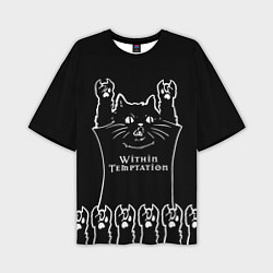 Футболка оверсайз мужская Within Temptation: rock cat, цвет: 3D-принт