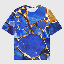 Мужская футболка оверсайз A gold mineral in a blue stone
