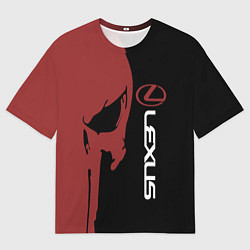 Мужская футболка оверсайз Lexus и череп