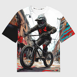 Футболка оверсайз мужская BMX трюки в городе, цвет: 3D-принт